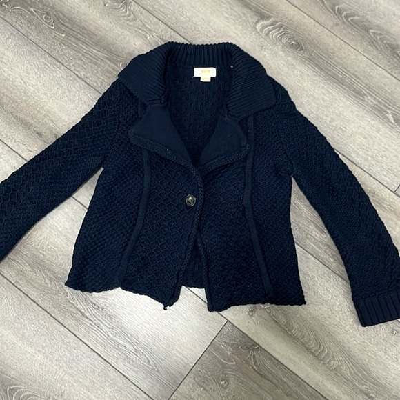 Anthropologie Maeve navy knit blazer size XS - Picture 2 of 5